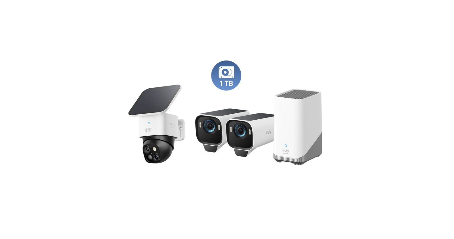 eufyCam S3 Pro 2-Cam Kit + SoloCam S340 + 1 TB Hard Drive