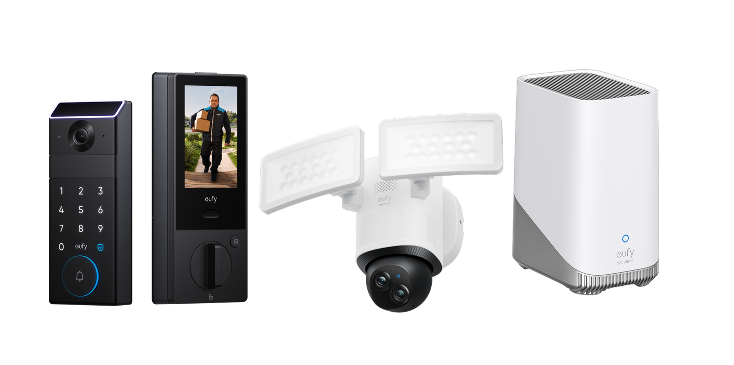 eufy FamiLock S3 Max + Floodlight Camera E340 + HomeBase S380