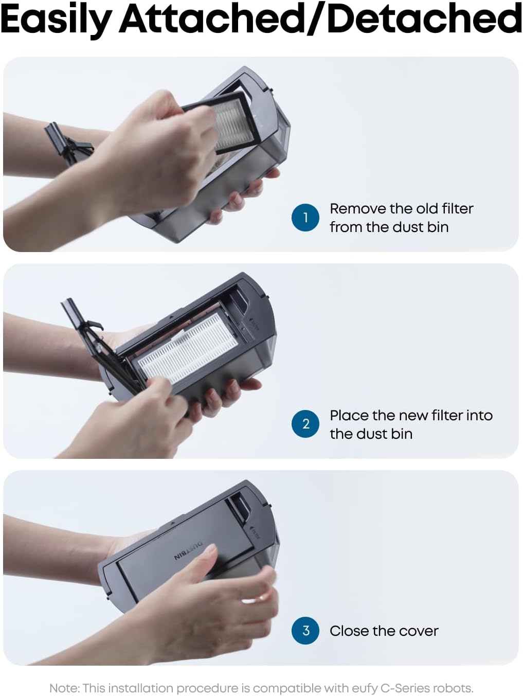 eufy Replacement Washable Filter for eufy C10, 2-Pack Included