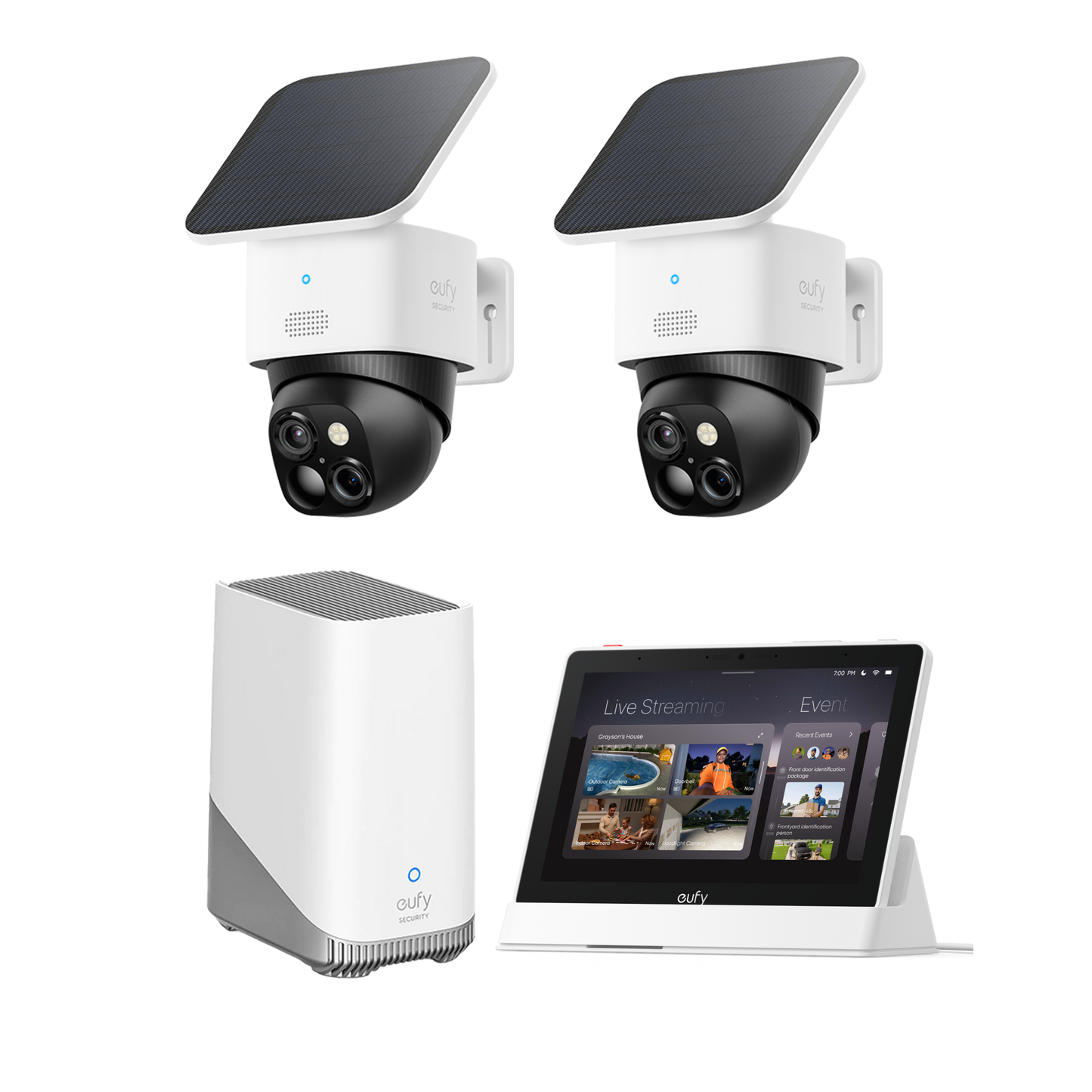eufy SoloCam S340(2 pack) + HomeBase S380 + Smart Display E10