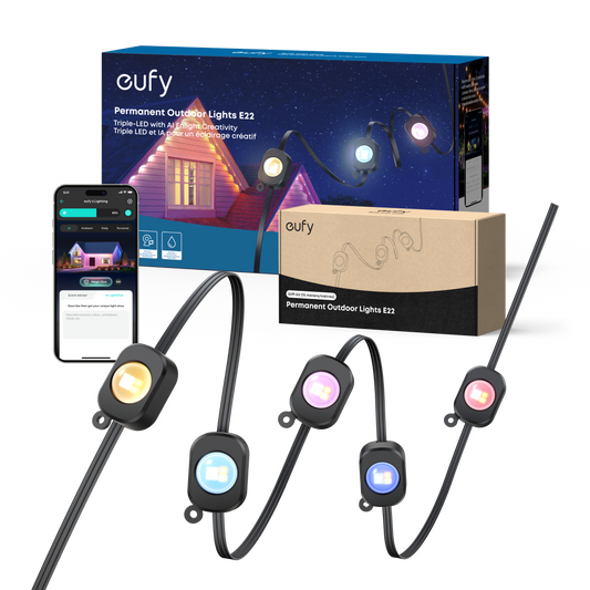 eufy Permanent Outdoor Lights E22 (Black, 150ft)