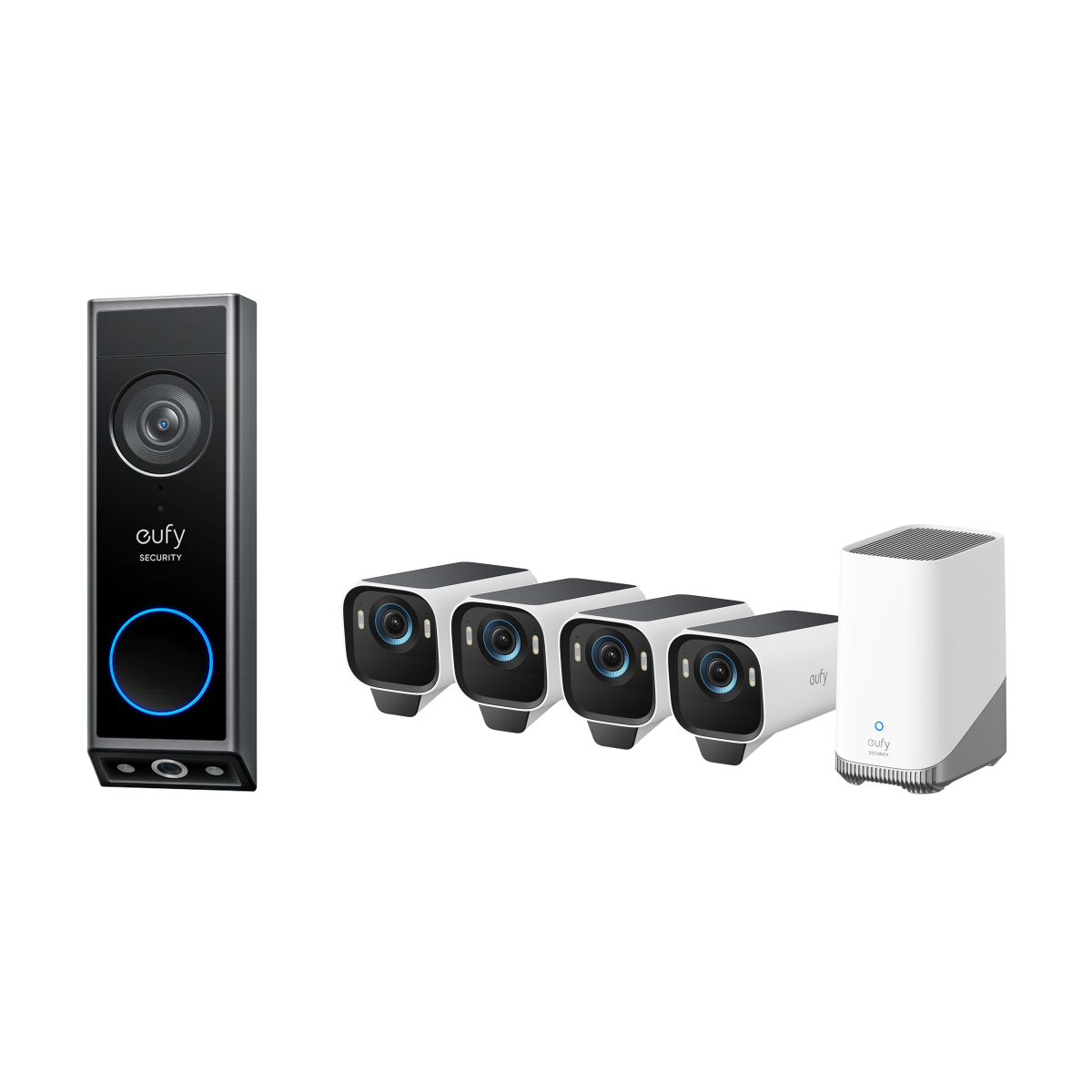 eufyCam S3 Pro 4-Cam Kit + Video Doorbell E340 (Battery Powered)