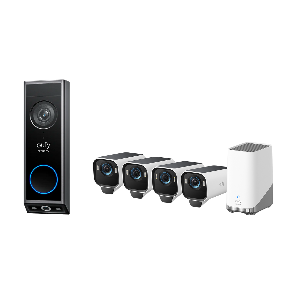 eufyCam S3 Pro 4-Cam Kit + Video Doorbell E340 (Battery Powered)