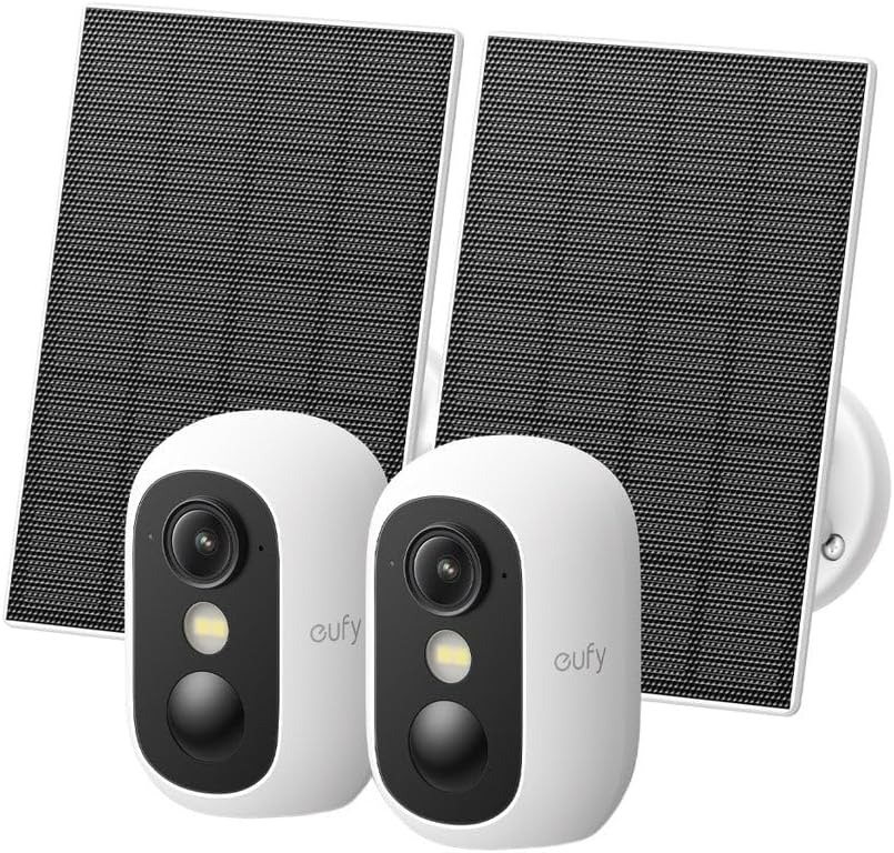 Refurbished EufyCam C34 Wireless Magnetic Security Camera with Solar Panel, 2-Pack