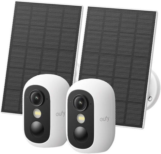 Refurbished EufyCam C34 Wireless Magnetic Security Camera with Solar Panel, 2-Pack