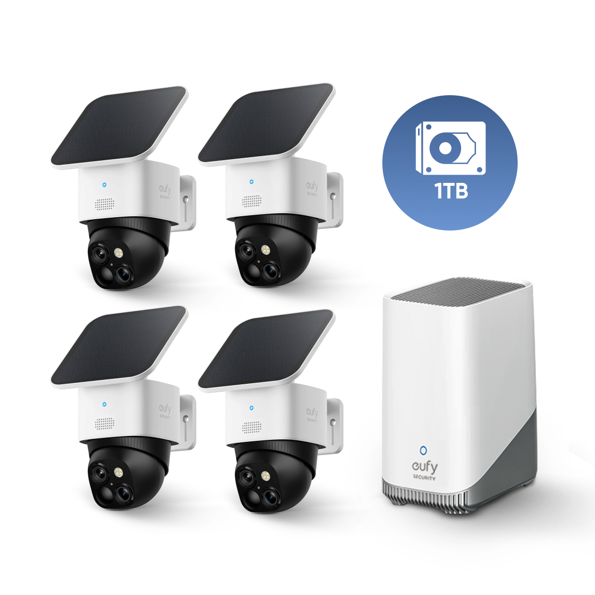 SoloCam S340  (4-Cam Pack) + HomeBase S380+ 1 TB Hard Drive