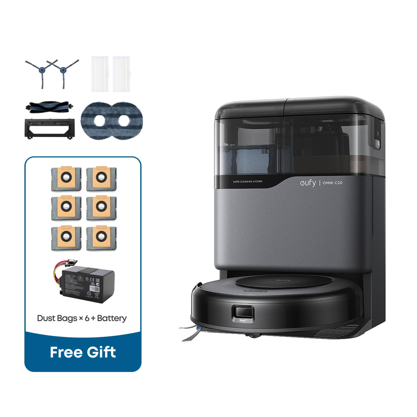 eufy Robot Vacuum Omni C20 + Replacement Parts Kit