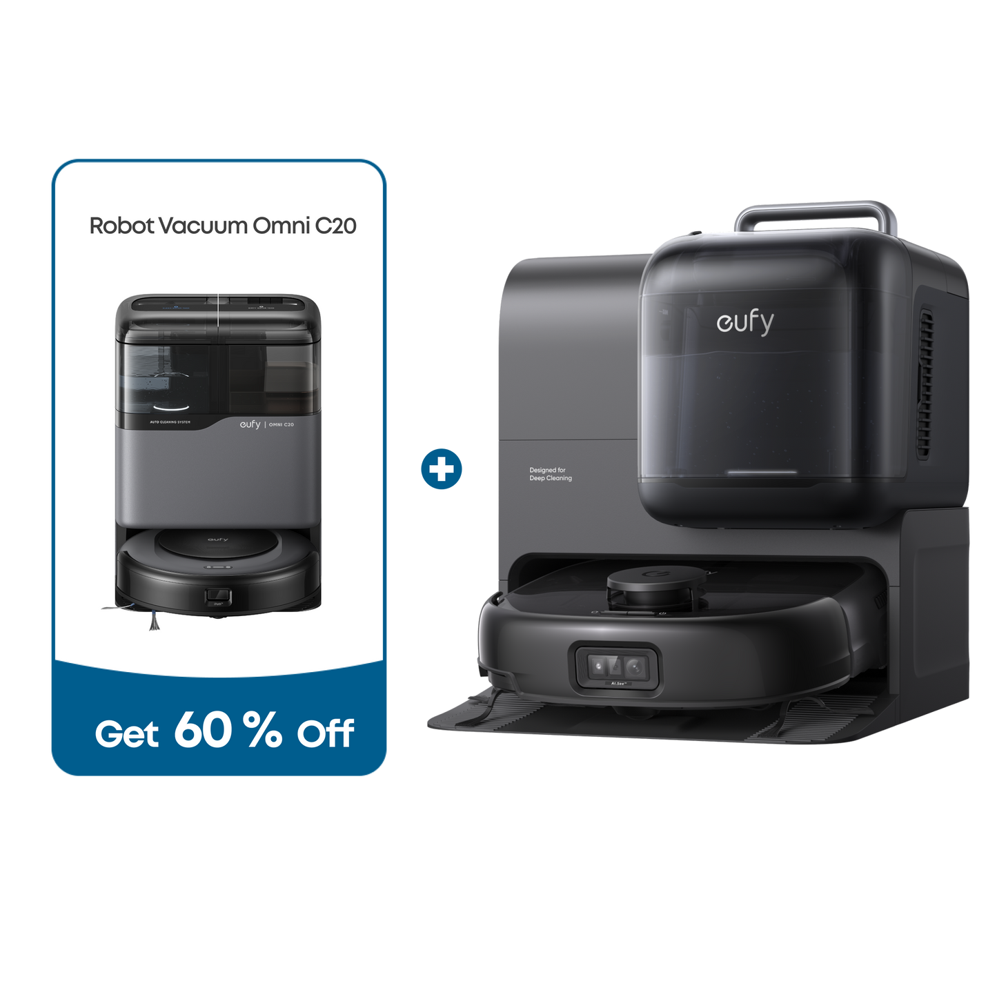 eufy Robot Vacuum Omni E28 + eufy Robot Vacuum Omni C20(60% off)