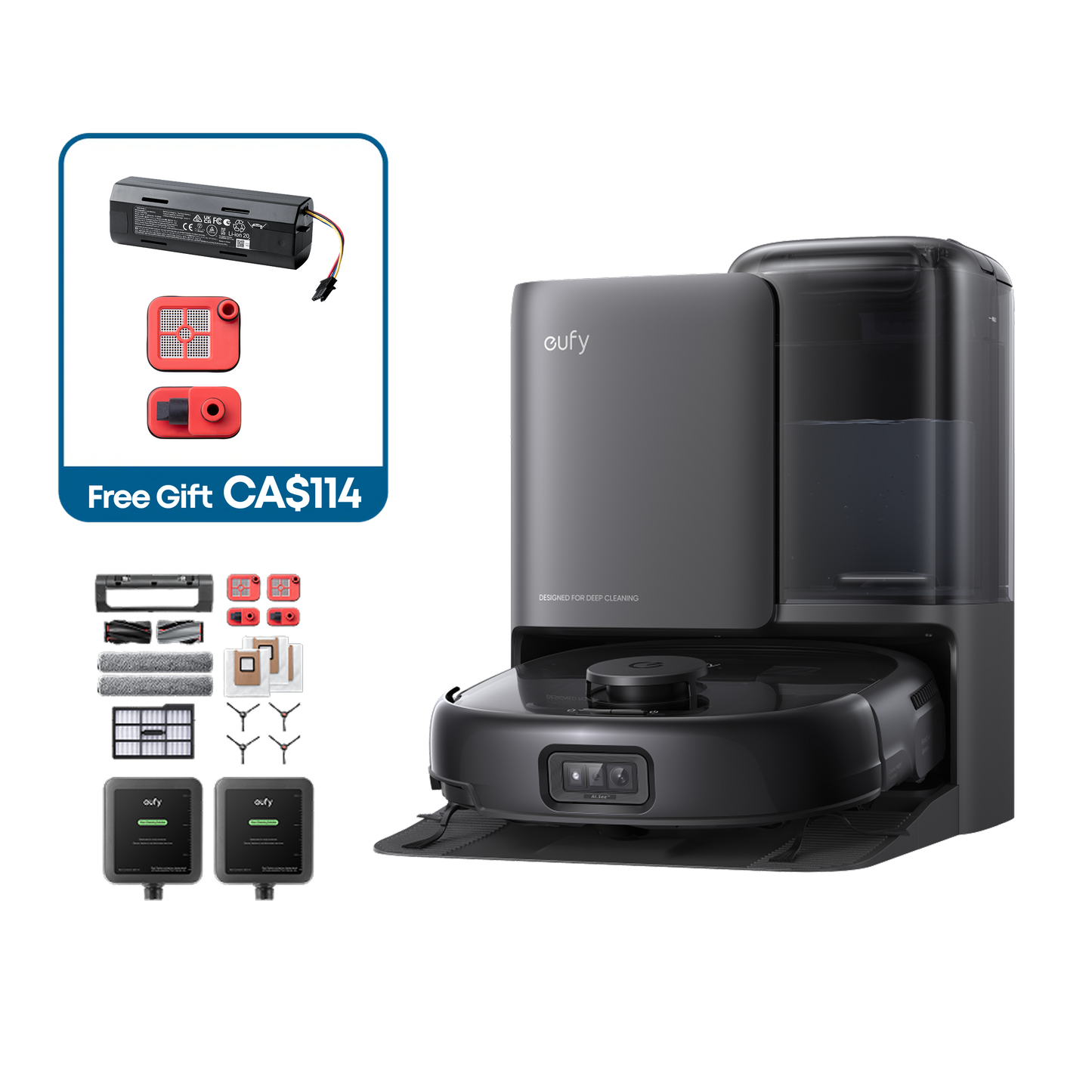 eufy Robot Vacuum Omni E25 + Accessories Package + Cleaning Solution*2