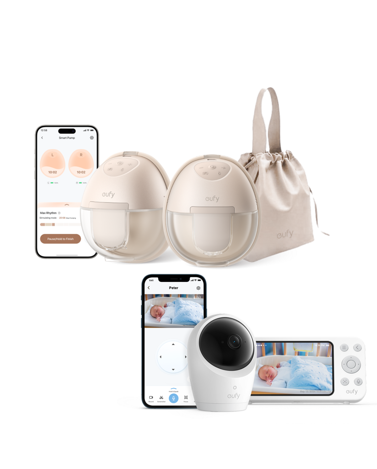 eufy Breast Pump S1 + Baby Monitor E20