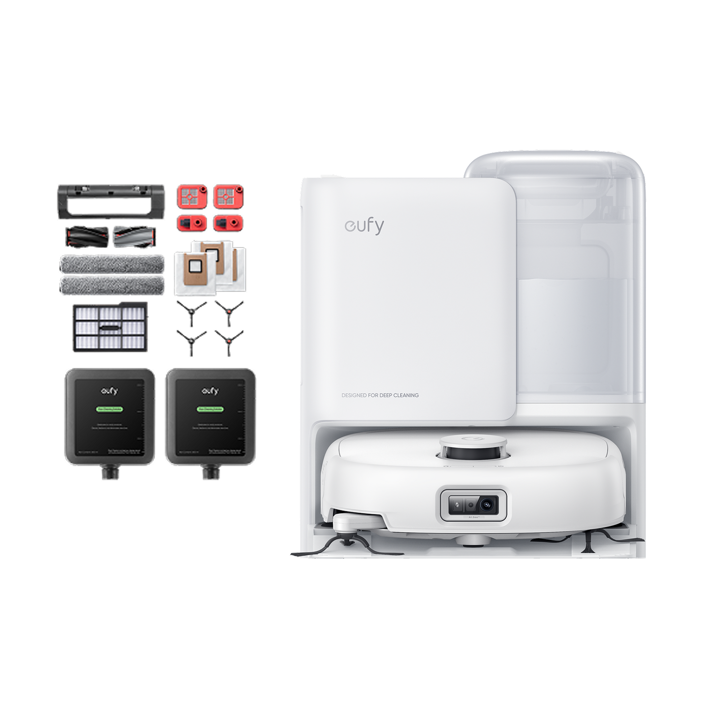 eufy Robot Vacuum Omni E25 White + Accessories Package + Cleaning Solution*2