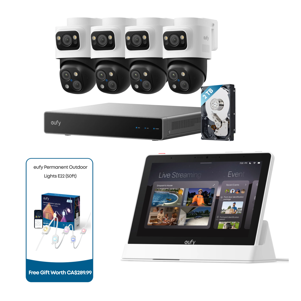 eufy PoE NVR Security System S4 Max + Smart Display E10
