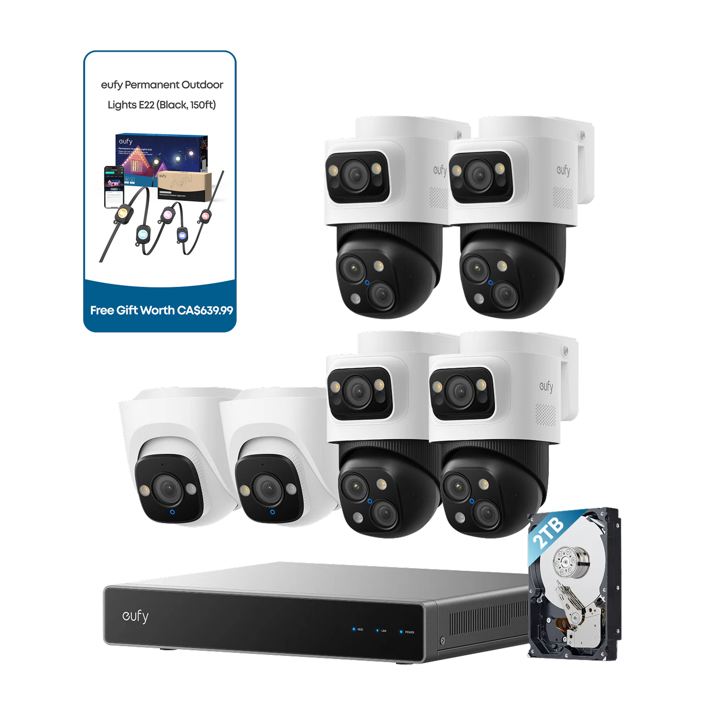 eufy PoE NVR Security System S4+ 2 PoE Cam S4 Add-Ons