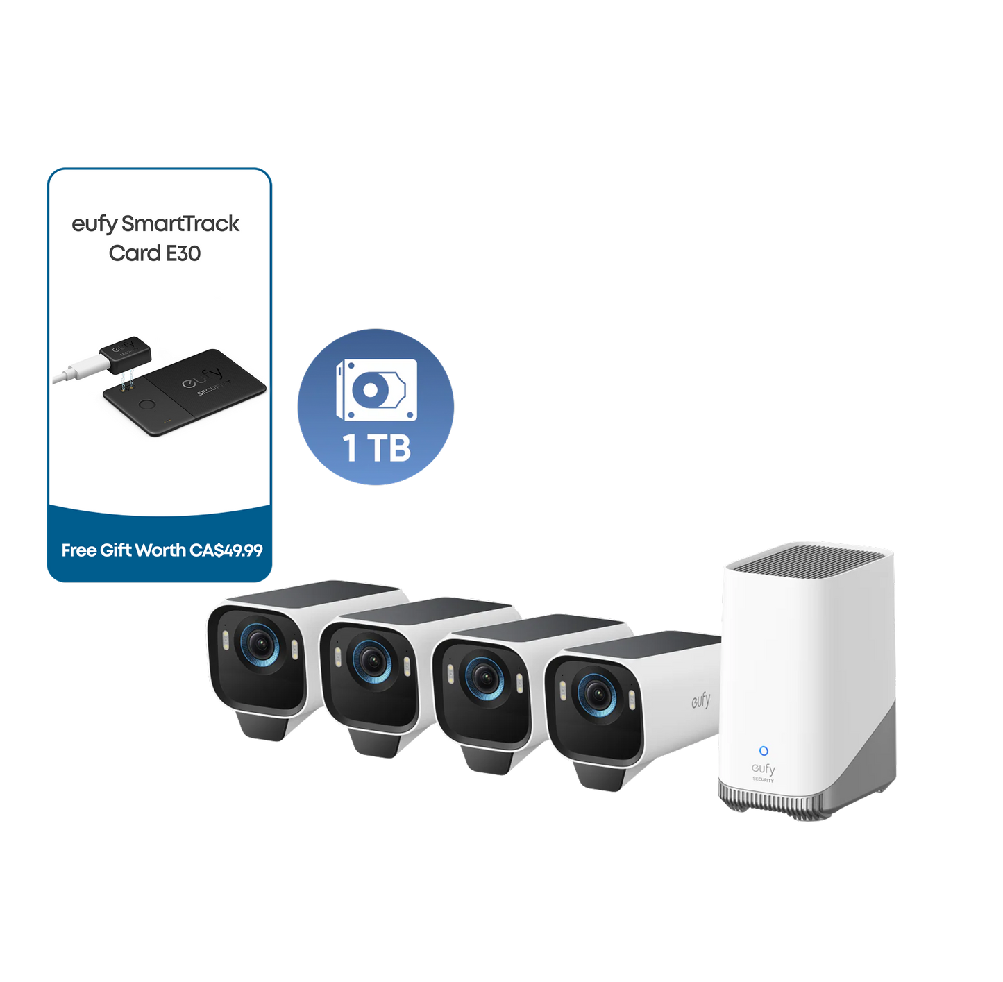 eufyCam S3 Pro 4-Cam Kit + 1 TB Hard Drive