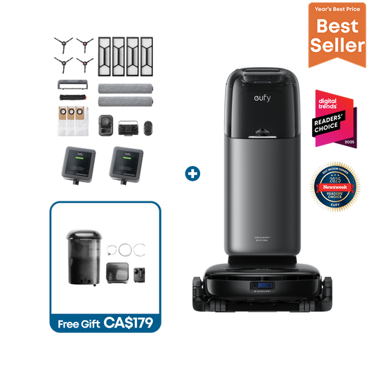 eufy Robot Vacuum Omni S1 Pro + Replacement Kits + 2 Floor washing bottles