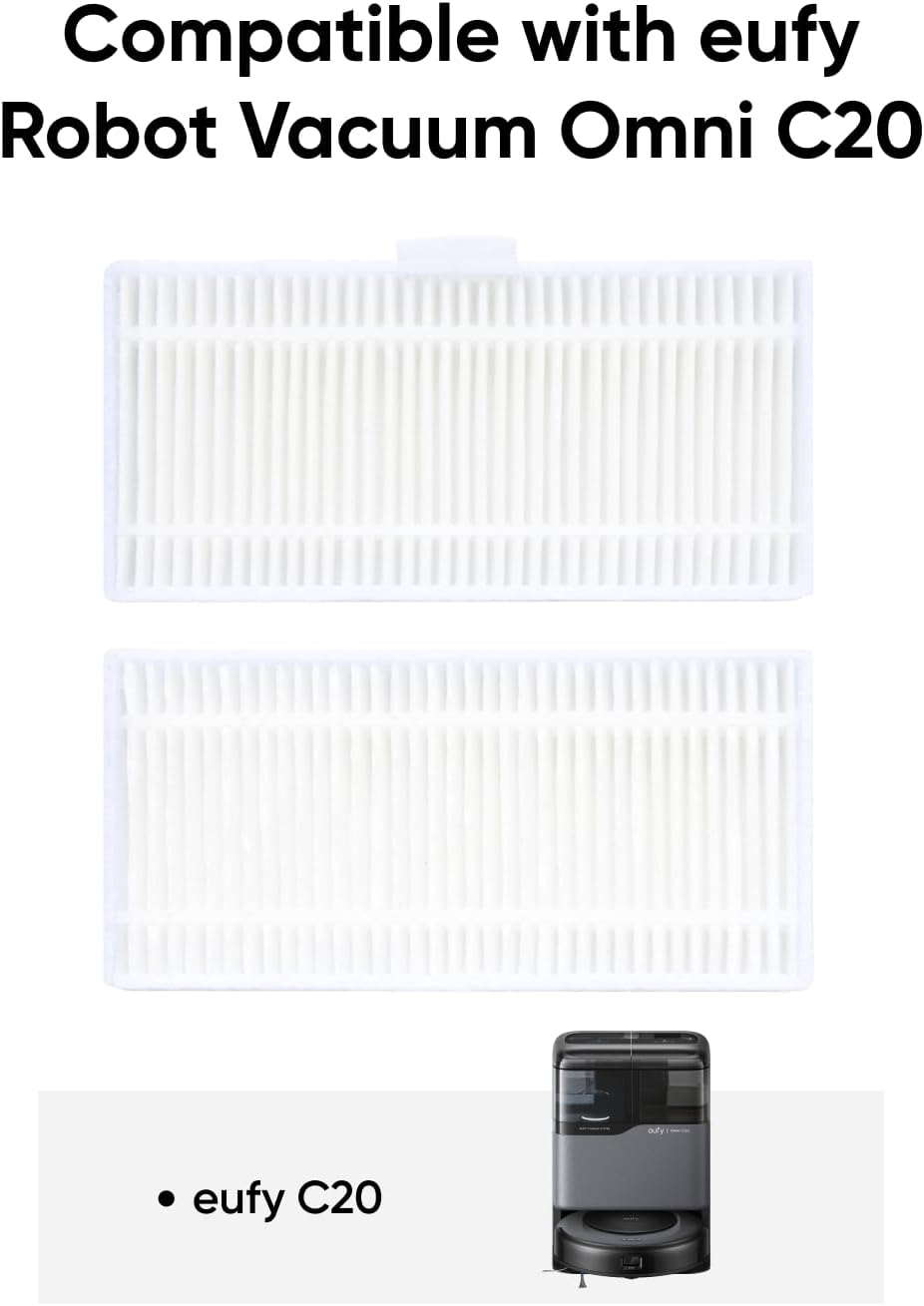 eufy 2 Replacement Washable Filter, Compatible with eufy C20 Omni Robot Vacuum Cleaners