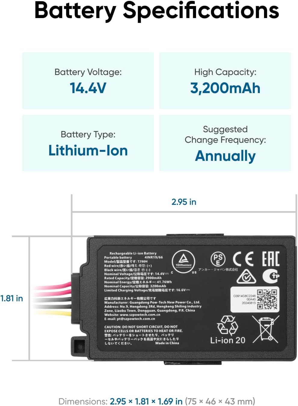 eufy RoboVac Battery, Compatible with C20 Omni Robot Vacuum