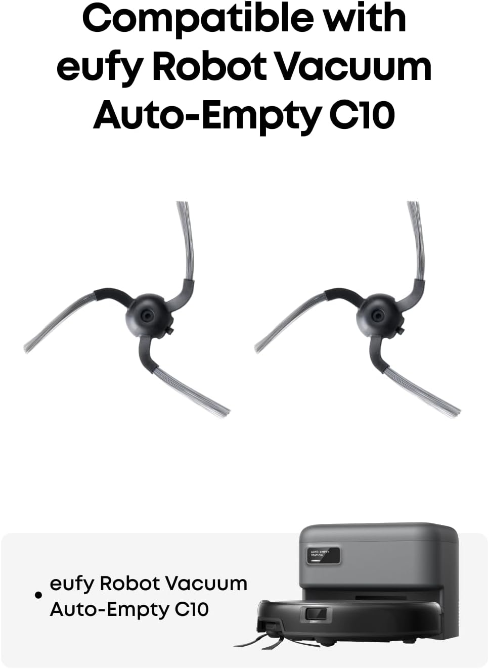 eufy Replacement Side Brushes (6 Pieces) for Robot Vacuum Self-Empty C10