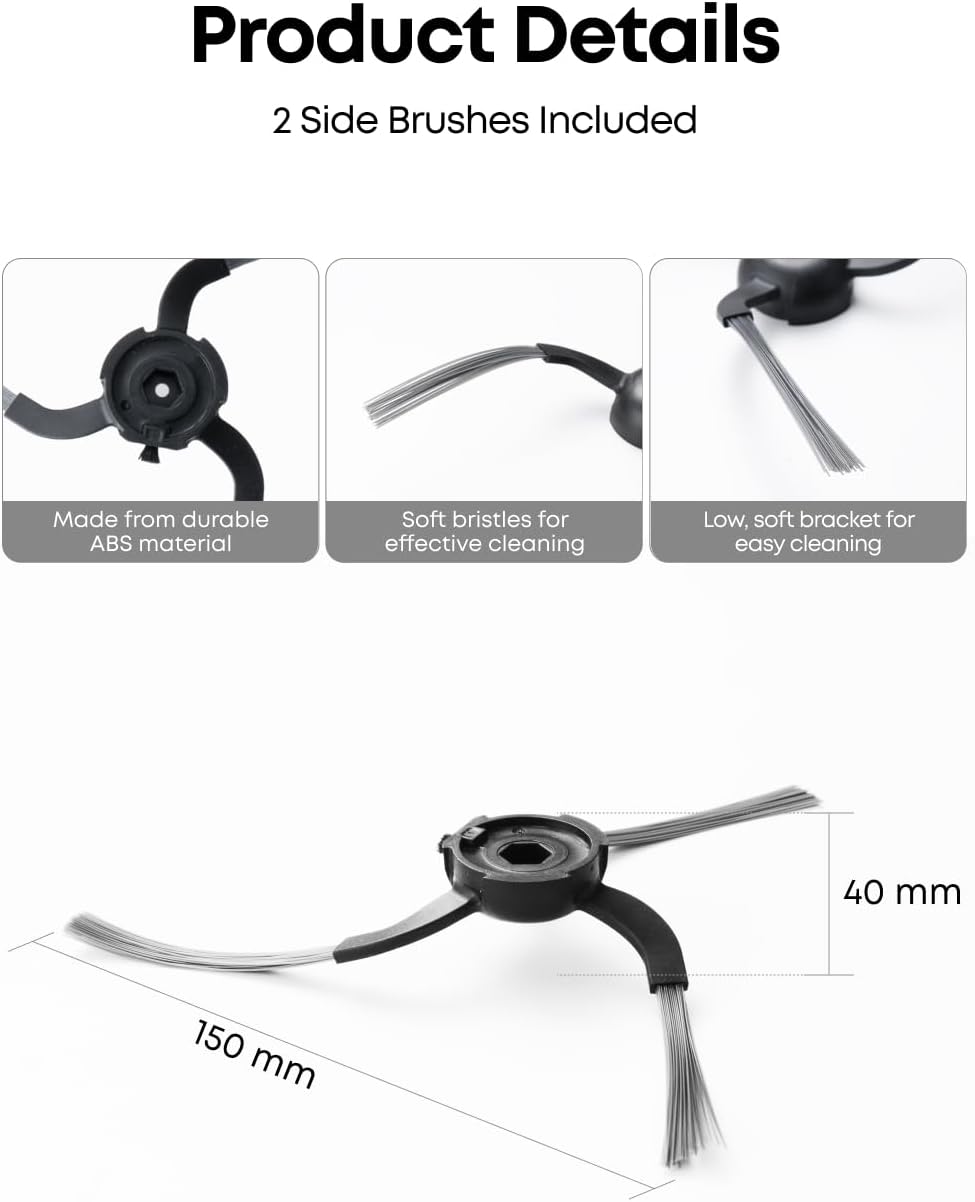 eufy Replacement Side Brushes (6 Pieces) for Robot Vacuum Self-Empty C10