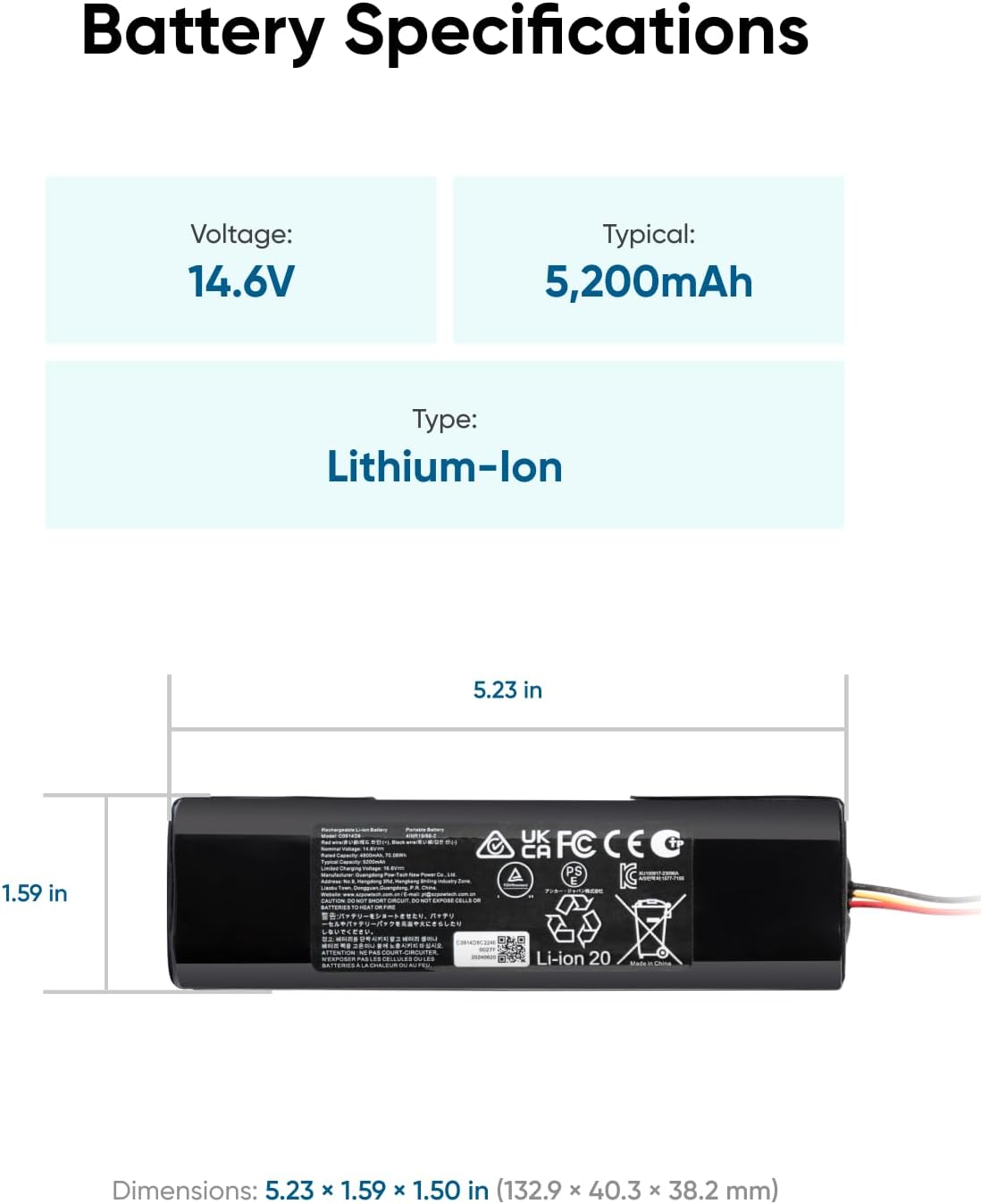 RoboVac Replacement Battery, Compatible with RoboVac X8 Series