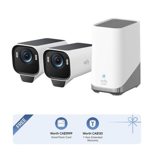 eufyCam S3 Pro 2-Cam Kit + SmartTrack Card + 1-Year Extended Warranty