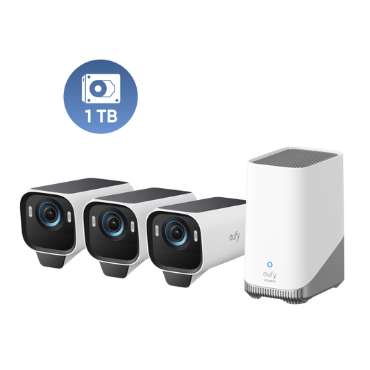eufyCam S3 Pro 3-Cam Kit + 1 TB Hard Drive Battery Camera