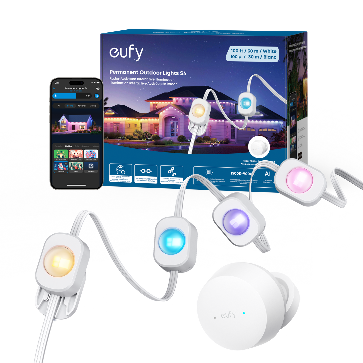 eufy Permanent Outdoor Lights S4 house external lighting (100ft)