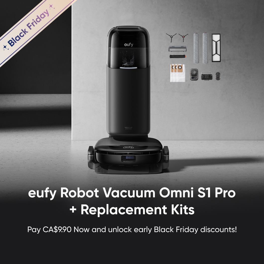 Early Bird Coupon for eufy Robot Vacuum Omni S1 Pro + Replacement Kits