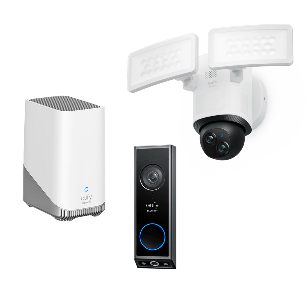 Video Doorbell E340 + Floodlight Camera E340 + Homebase 3